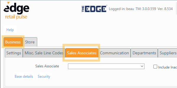 Base Details tab showing login options