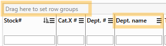 Drag column to set row groups