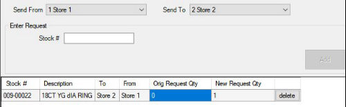 Create Requests screen