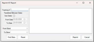 Reprint IST Report search form
